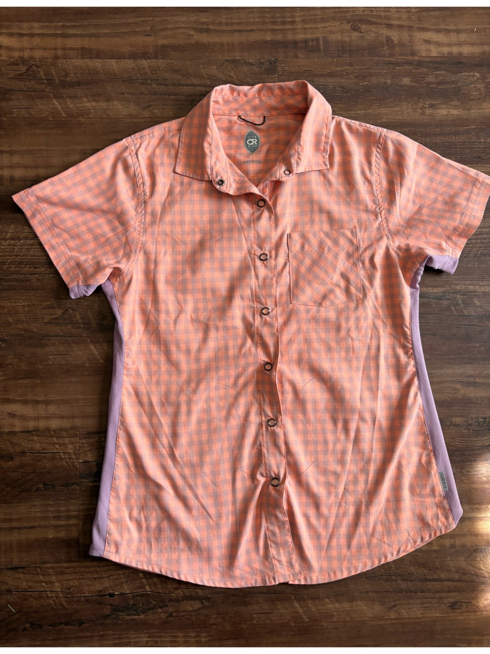 Club Ride Bandara Cycling Button Down Snap Pocket Bike S/S Pockets Women’s M